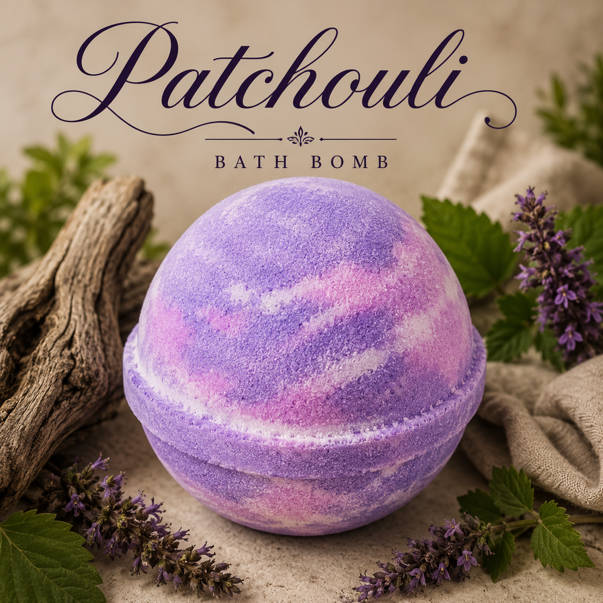 Patchouli handmade earthy bath bomb by Magnolia Grove Gifts