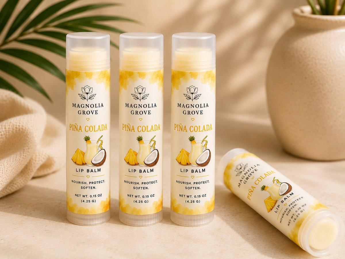 Piña Colada handmade moisturizing lip balm by Magnolia Grove Gifts