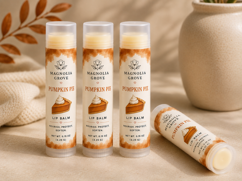 Pumpkin Pie handmade moisturizing lip balm by Magnolia Grove Gifts