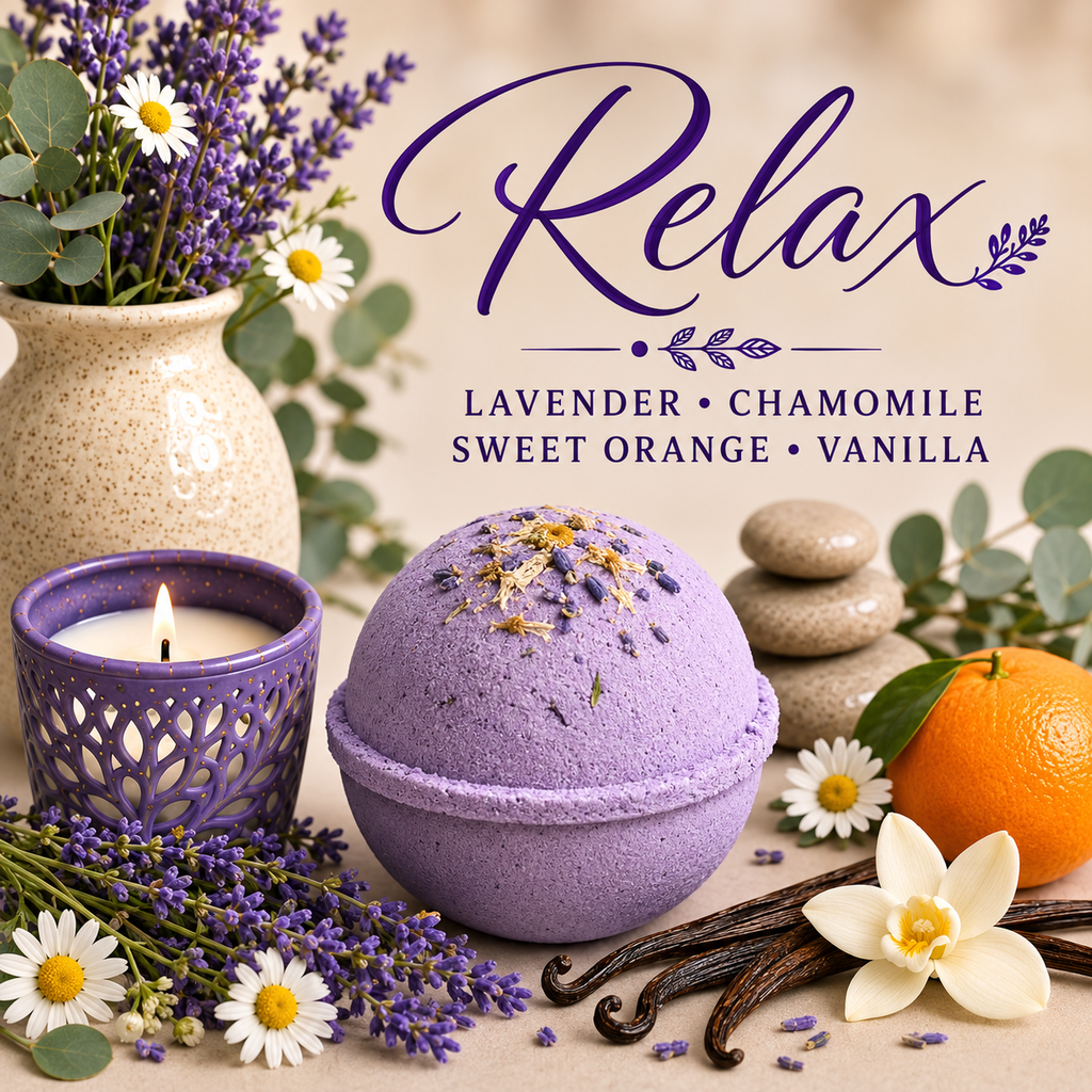 Relax handcrafted bath bomb from Magnolia Grove Gifts