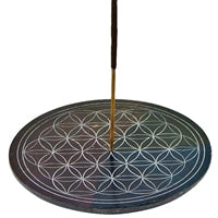 Flower of Life Soapstone Incense Plate – 4 Inch