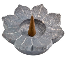 Lotus Soapstone Charcoal, Cone & Tealight Burner – 4 Inch