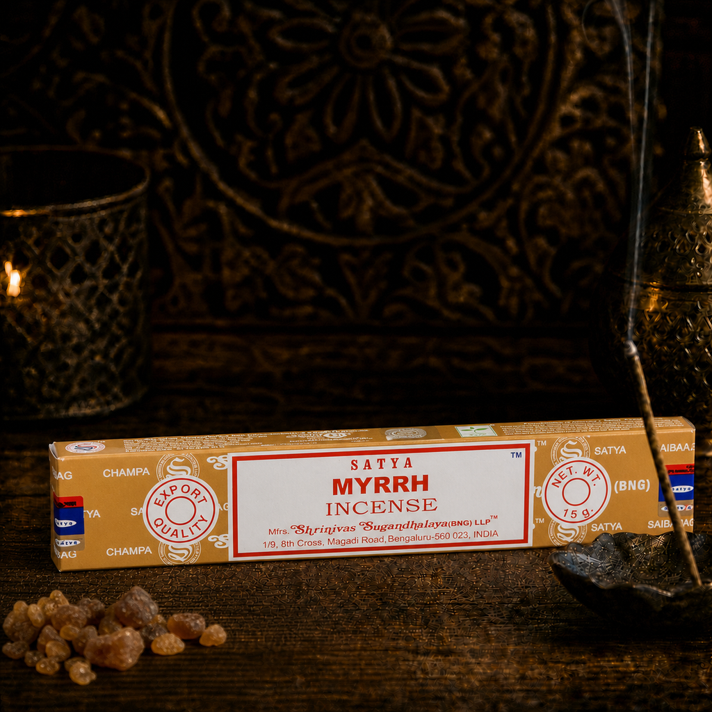 Satya Myrrh Incense Sticks 16g package