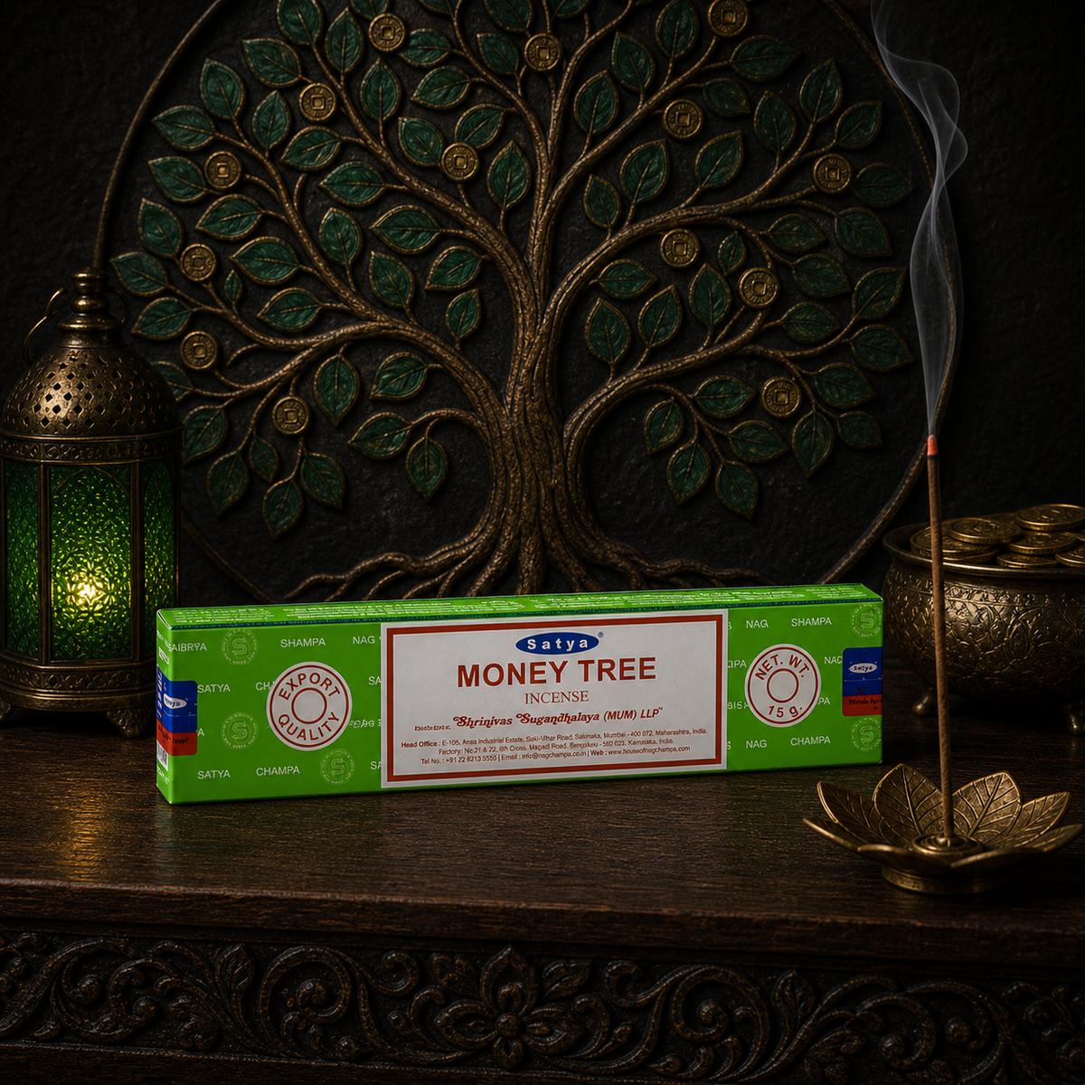 Satya Money Tree Incense Sticks 16g package