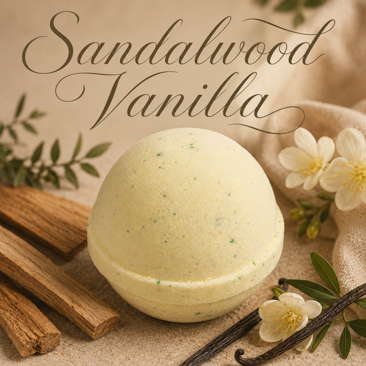 Sandalwood Vanilla handcrafted bath bomb from Magnolia Grove Gifts