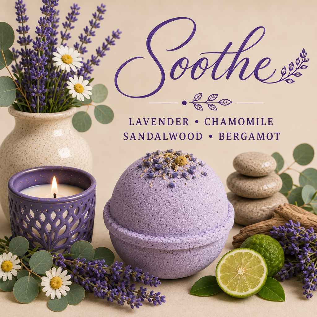 Soothe handcrafted bath bomb from Magnolia Grove Gifts