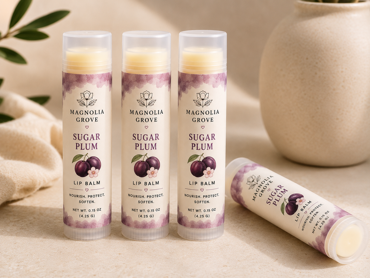 Sugar Plum handmade moisturizing lip balm by Magnolia Grove Gifts