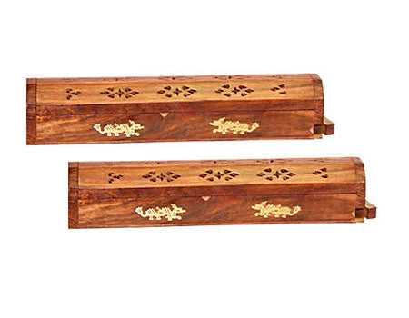 Dragon Carved Wooden Incense Box Burner – 12 Inch