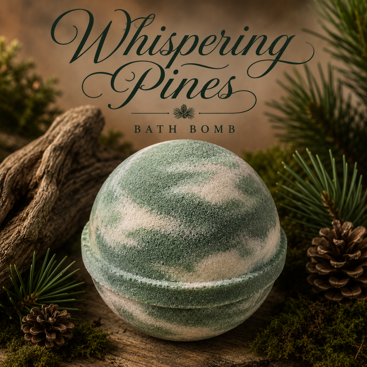 Whispering Pines handcrafted bath bomb from Magnolia Grove Gifts