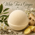 White Tea and Ginger handcrafted bath bomb from Magnolia Grove Gifts