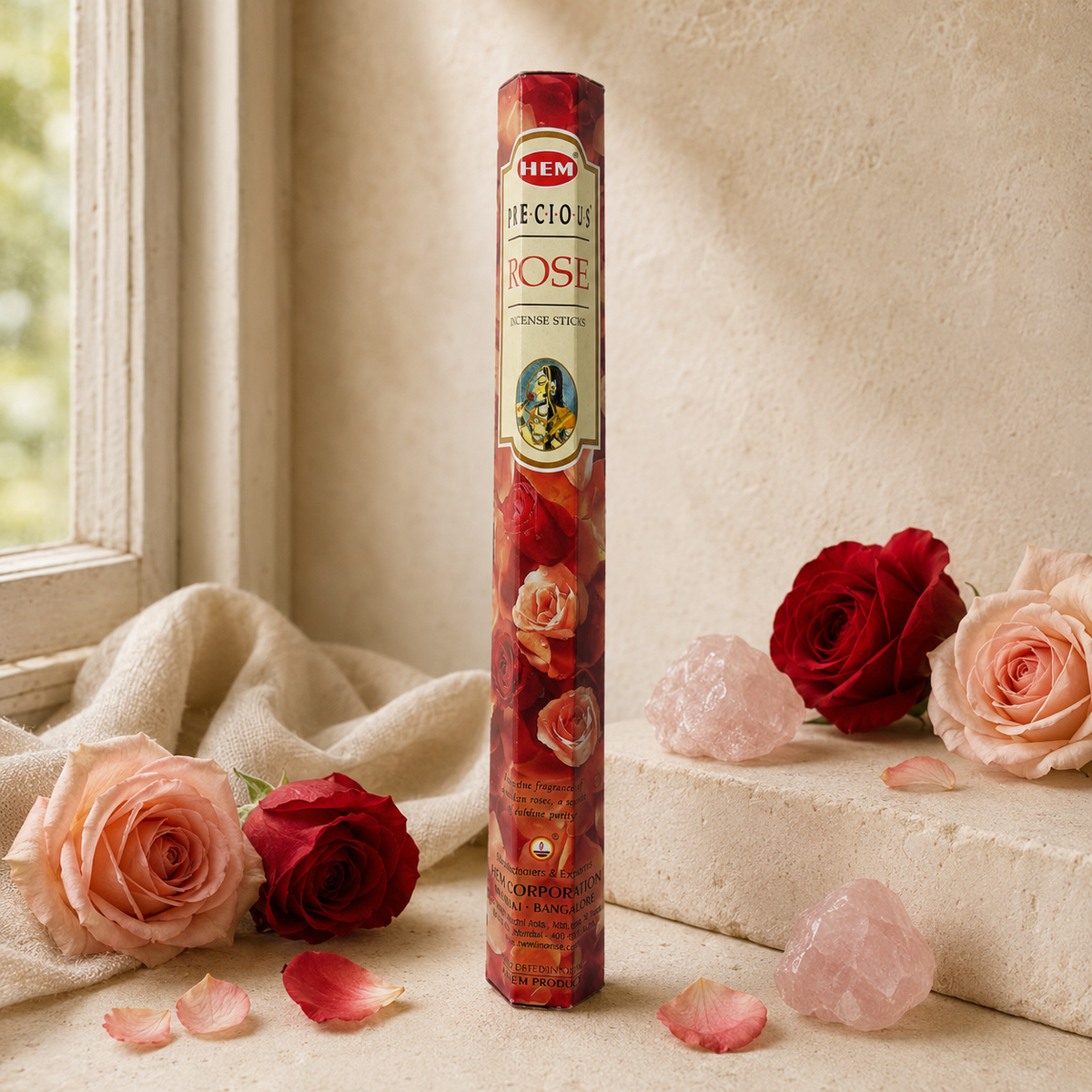 HEM Rose Incense Sticks 20 Count package