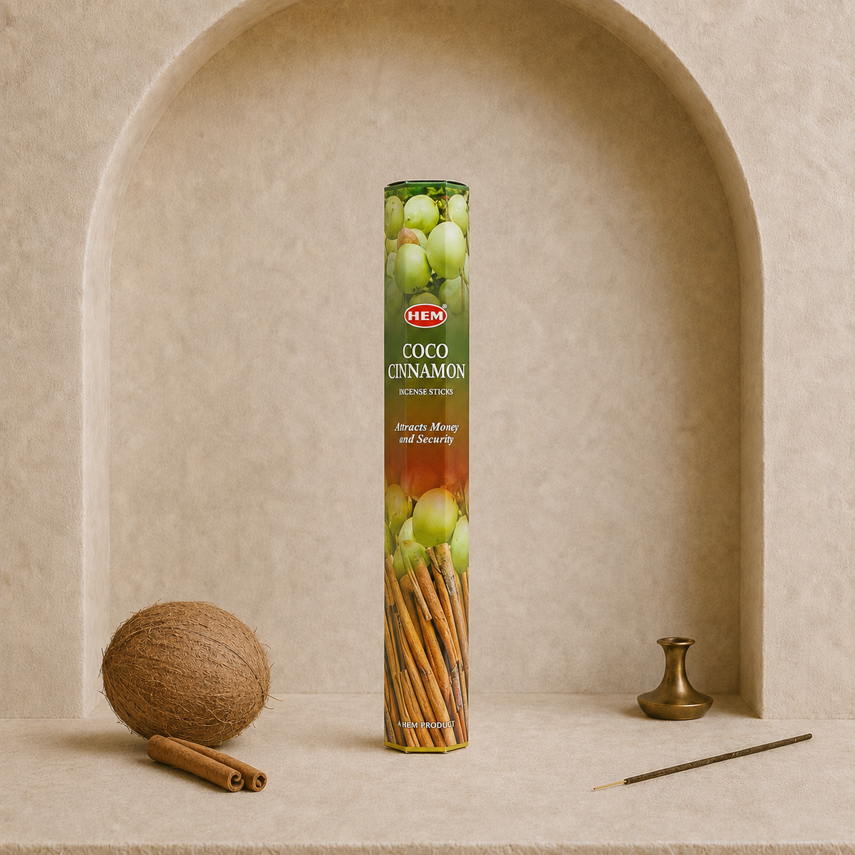 HEM Coco Cinnamon Incense Sticks – 20 Count