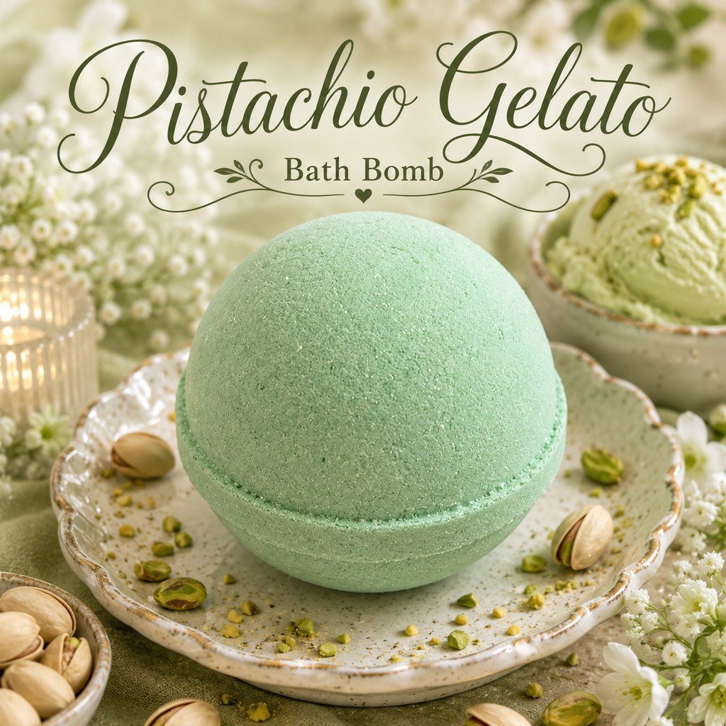 Pistachio Gelato handmade bath bomb by Magnolia Grove Gifts