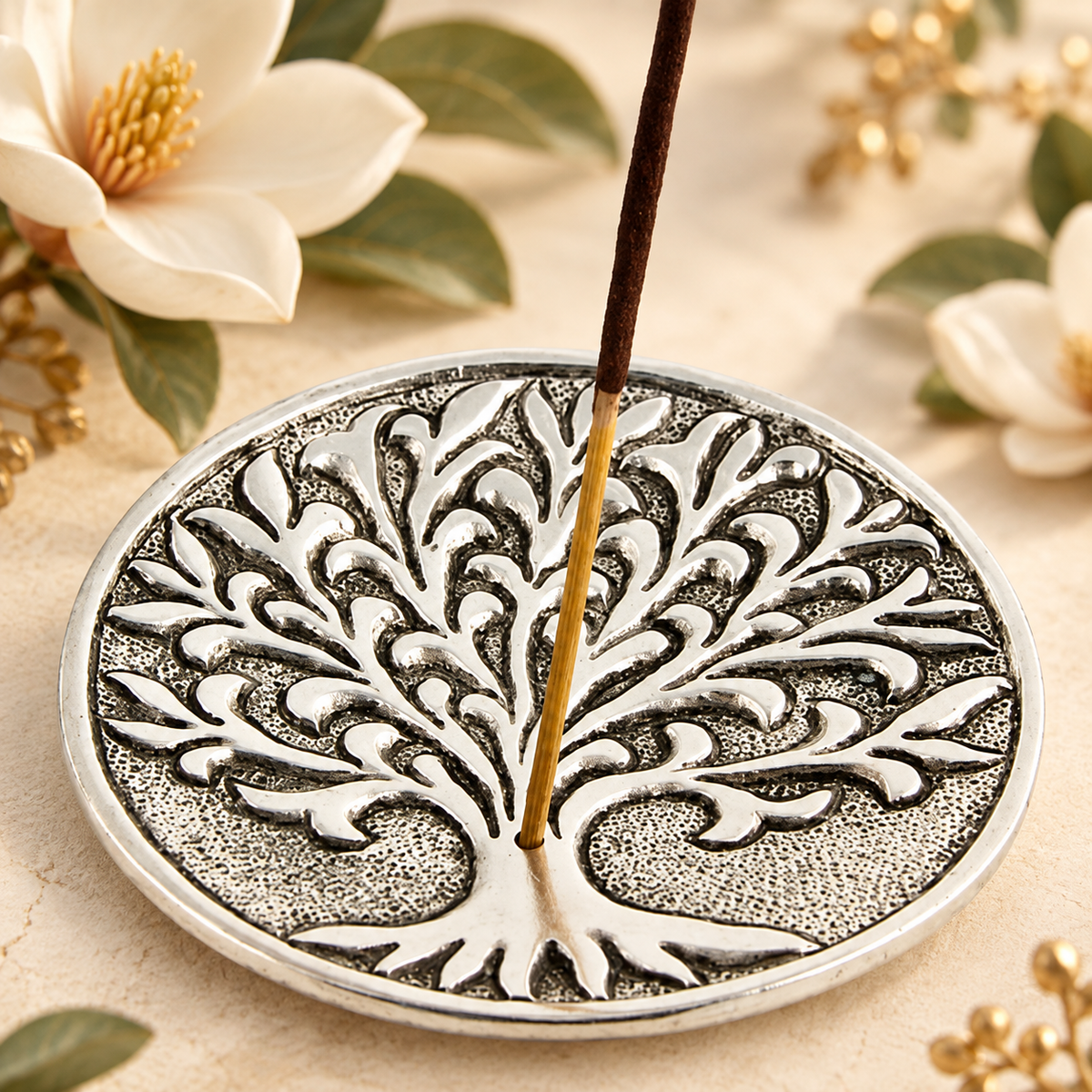 Tree of Life aluminum incense stick burner