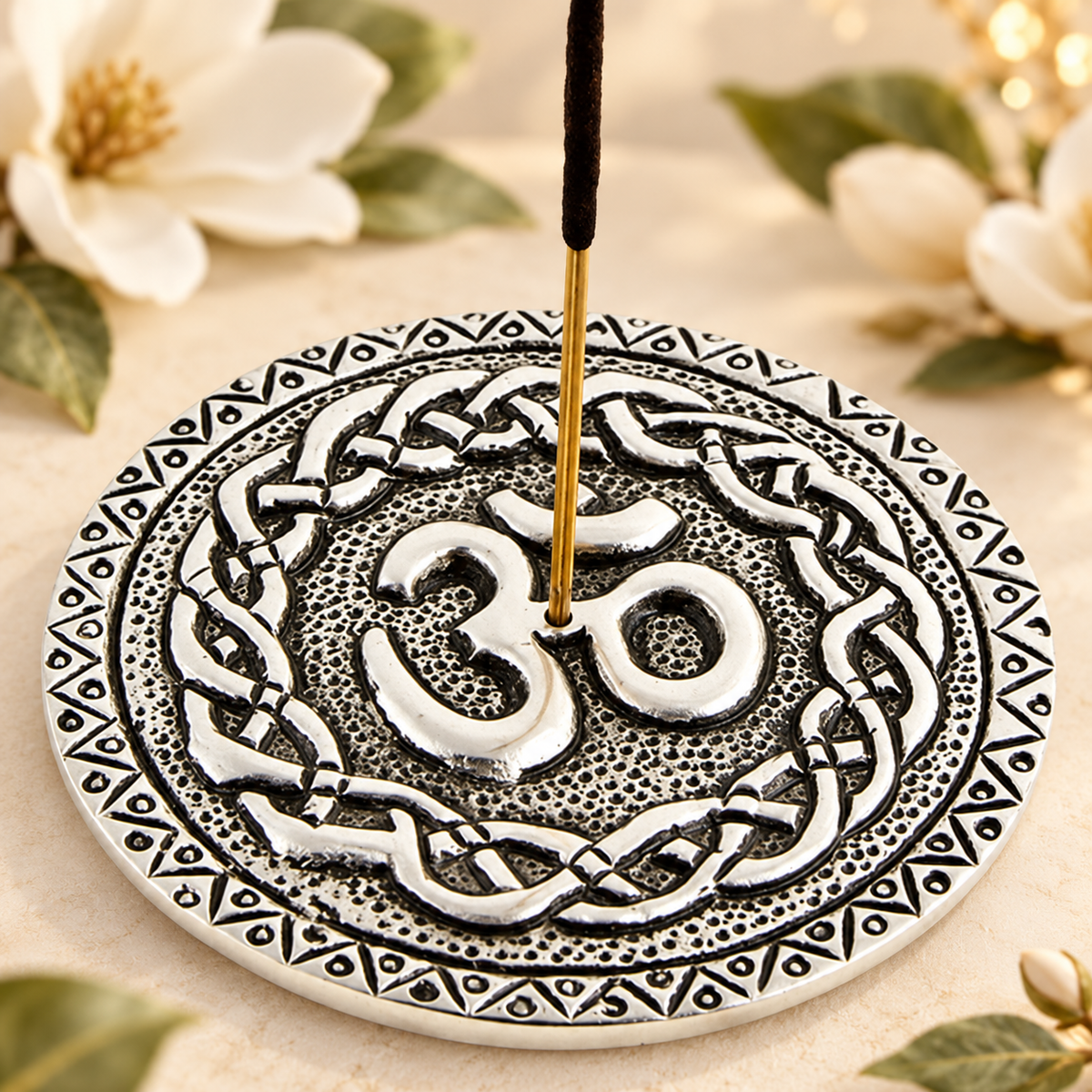 Celtic Om Symbol aluminum incense stick burner