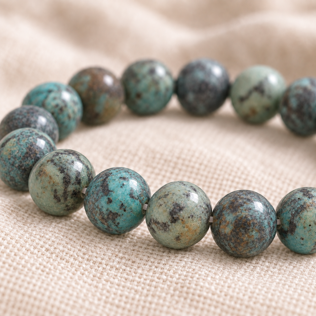 African Turquoise 8mm stretch bracelet macro