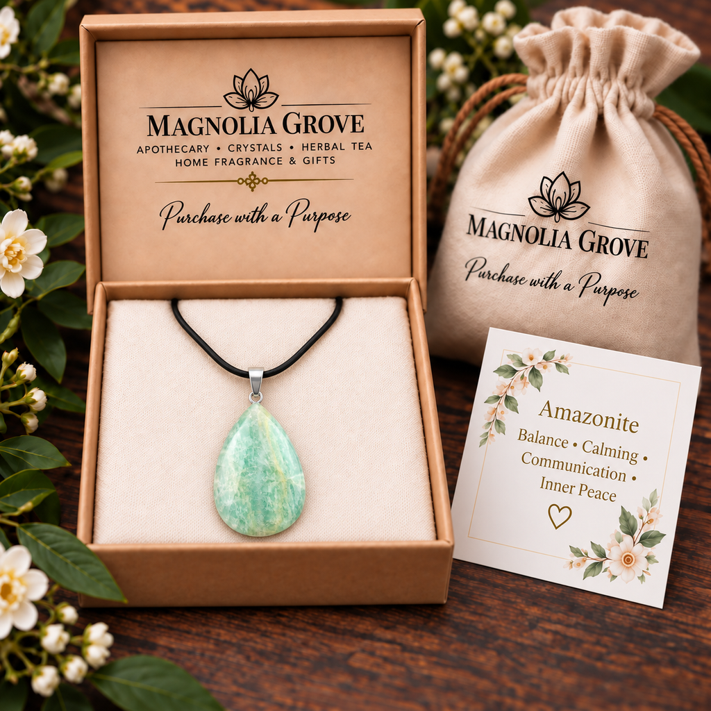 Amazonite drop pendant — gift