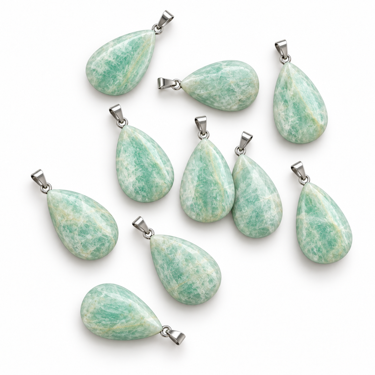 Amazonite drop pendant — variations