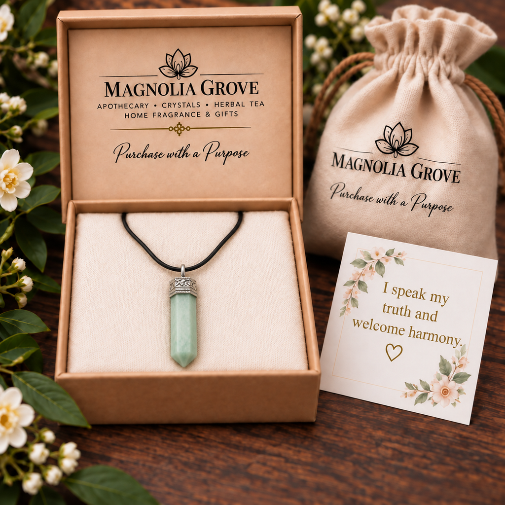 Amazonite pencil pendant — gift presentation