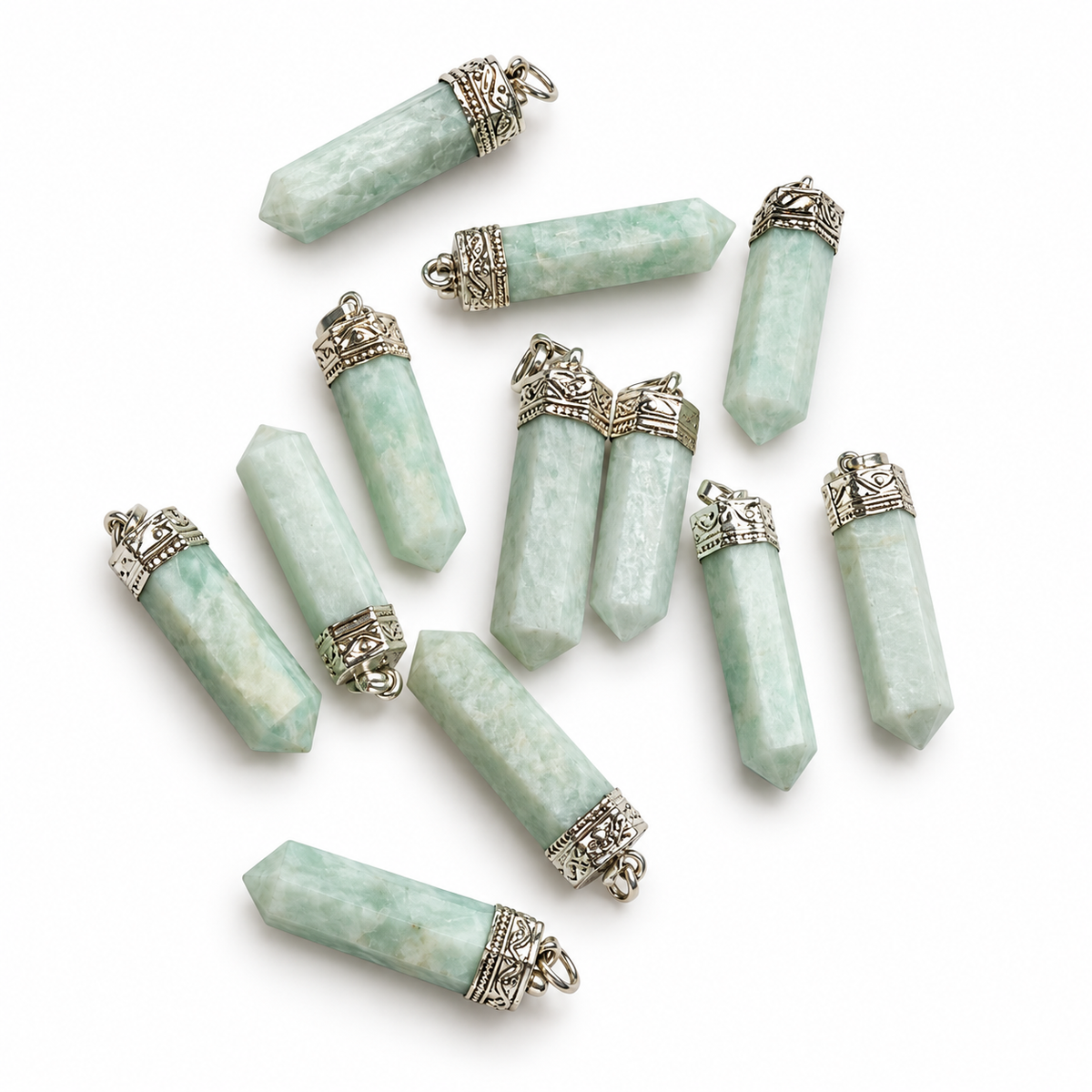 Amazonite pencil pendant — color and pattern variations