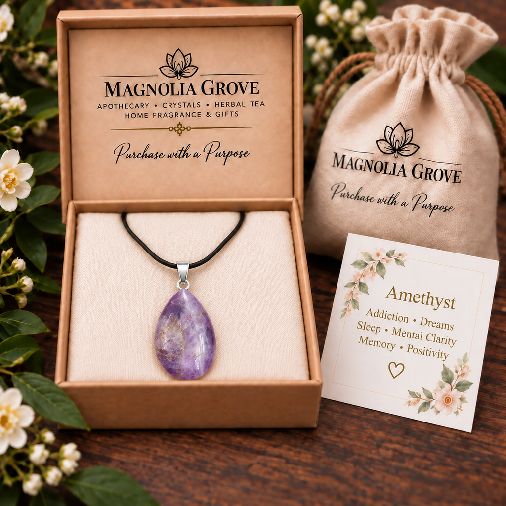 Amethyst drop pendant — gift