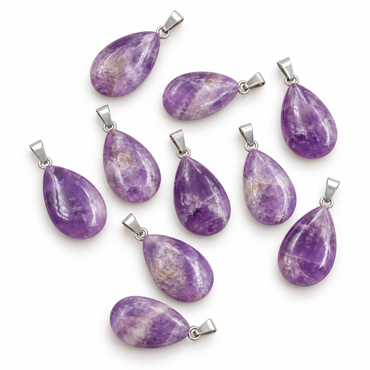 Amethyst drop pendant — variations
