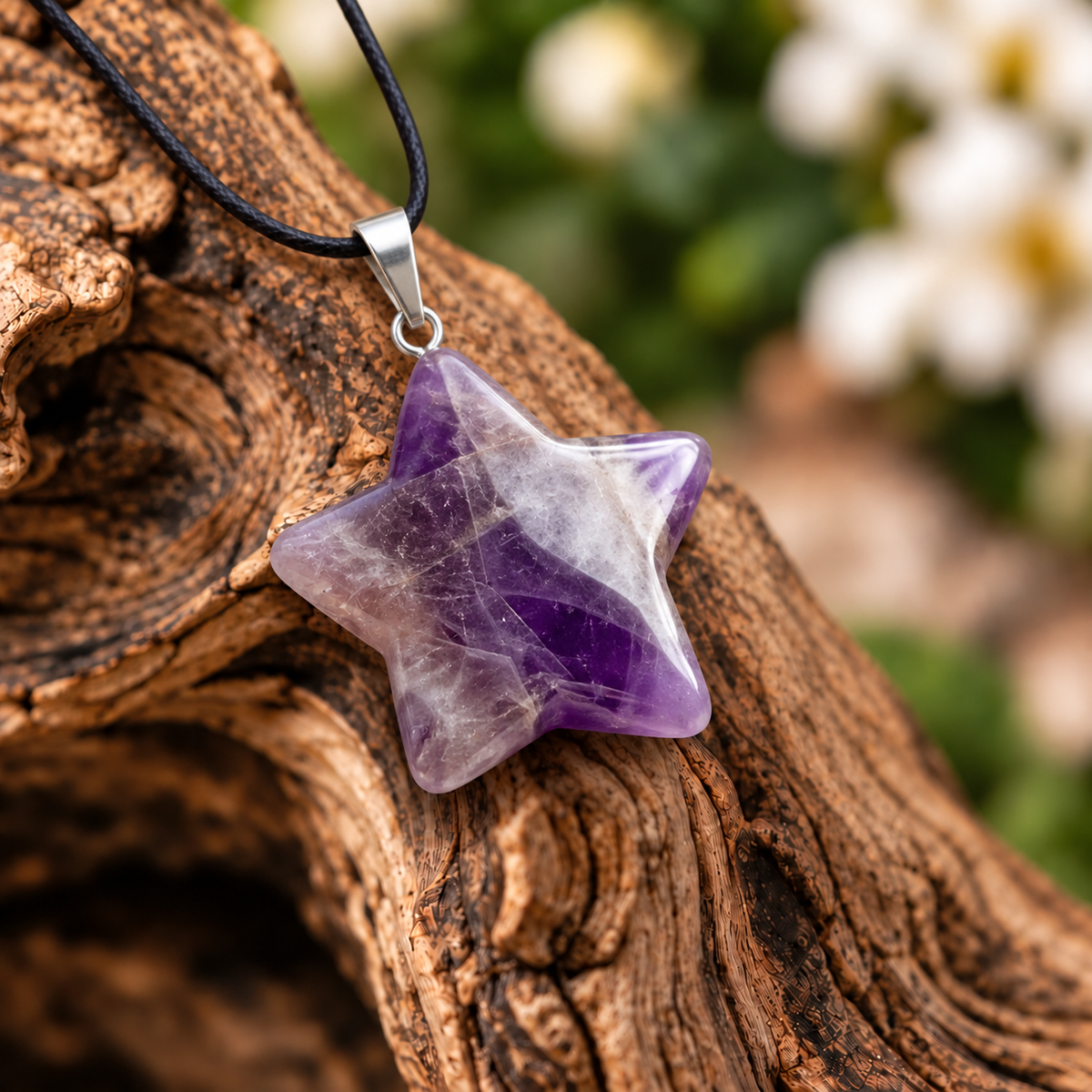 Amethyst Star Pendant — Close-up