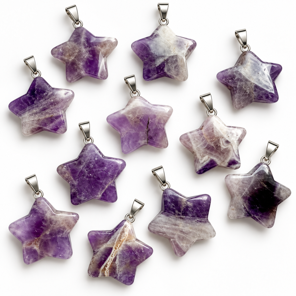 Amethyst Star Pendant — Stone variations