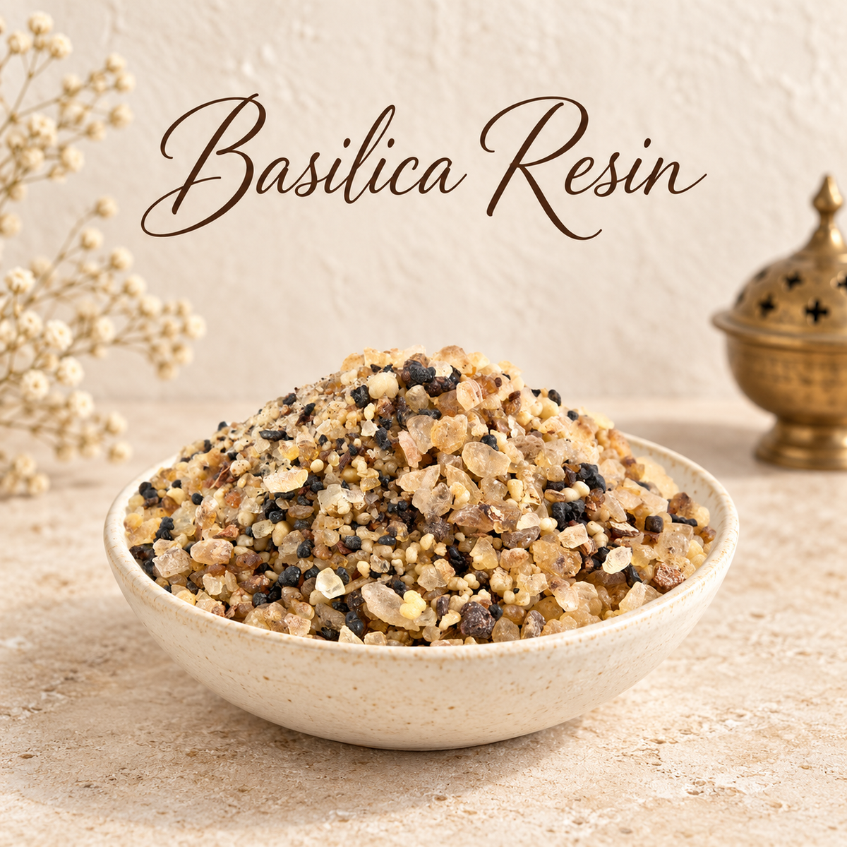 Basilica Resin natural resin incense in an elegant ceramic bowl