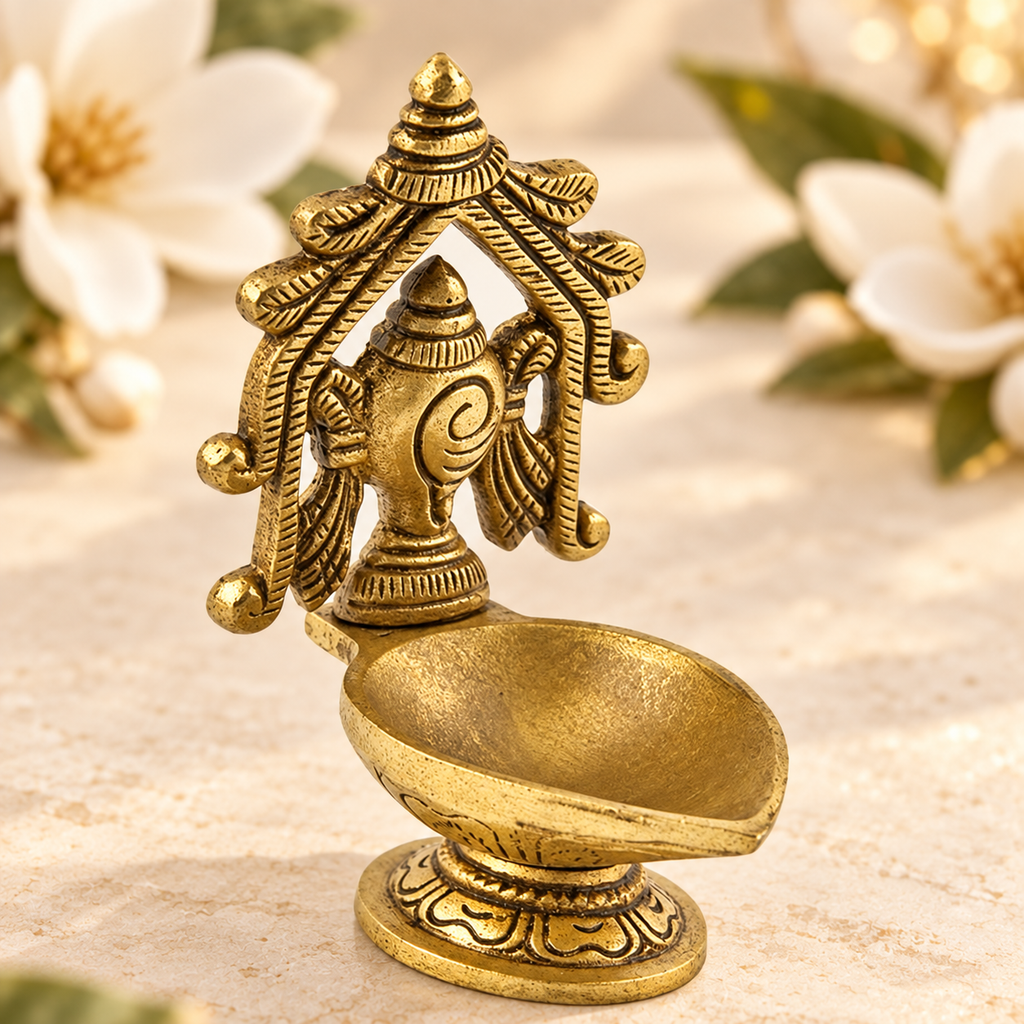 Shankh Cone and Oil Lamp Burner – 3.5 in