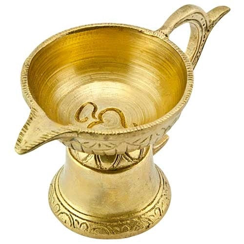 Om symbol charcoal cone incense and oil lamp burner