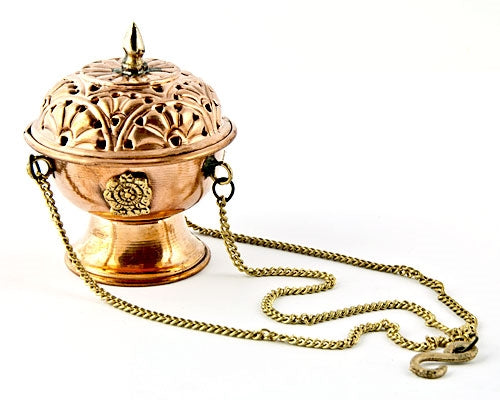 Tibetan copper hanging censer incense burner