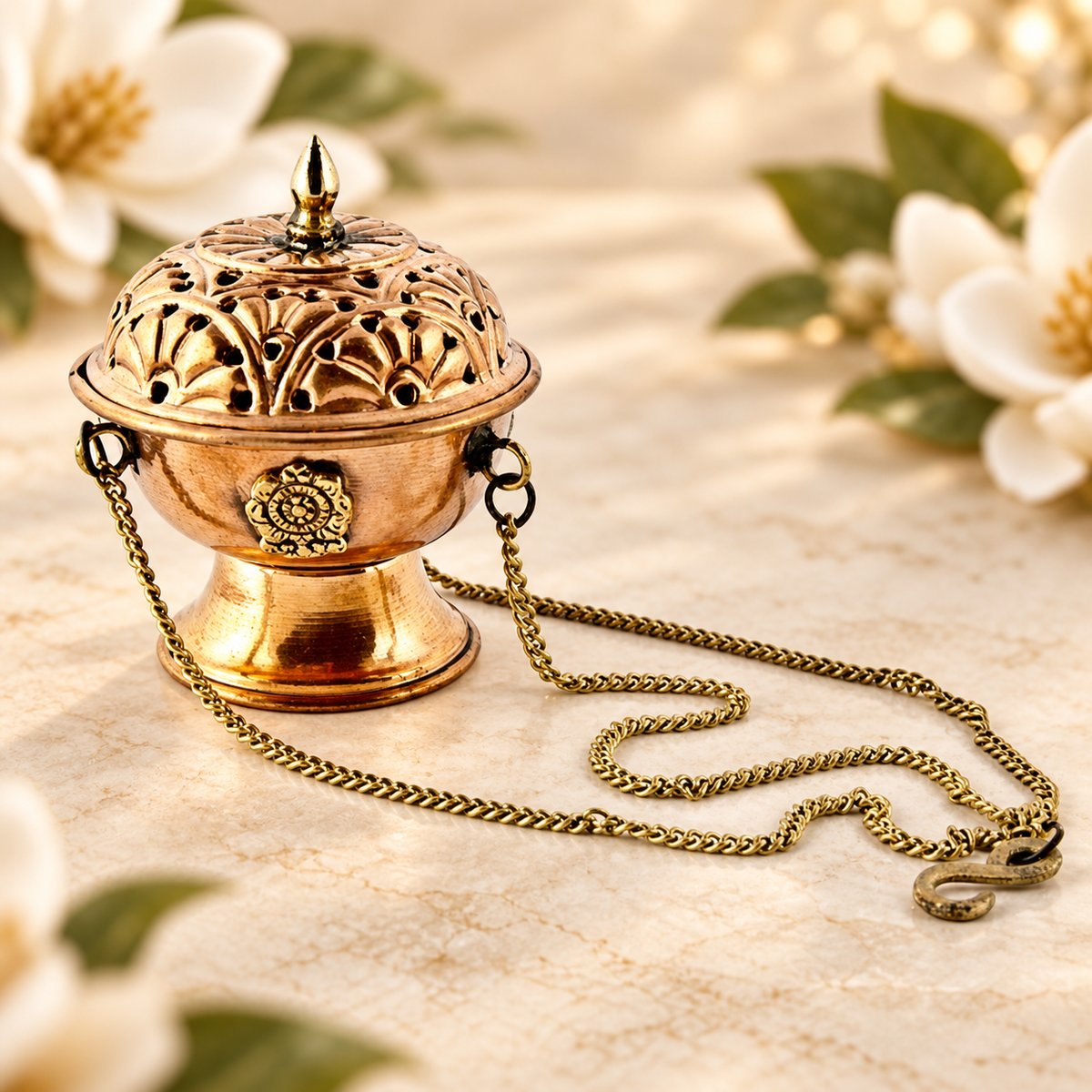 Tibetan Copper Hanging Censer – 3.75 in