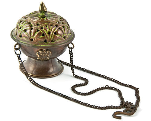 Antique Tibetan hanging censer incense burner