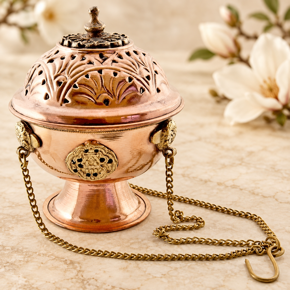 Tibetan Copper Hanging Censer – 5 in