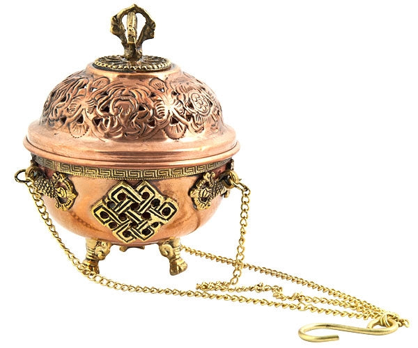 Tibetan copper hanging censer incense burner