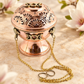 Triple Moon Tibetan Copper Hanging Censer – 5.5 in
