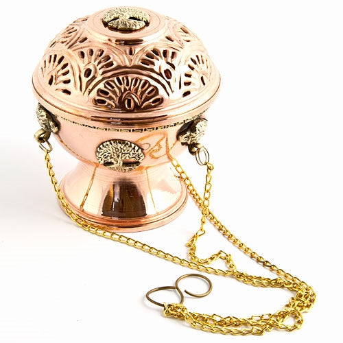 Tree of Life Tibetan copper hanging censer incense burner