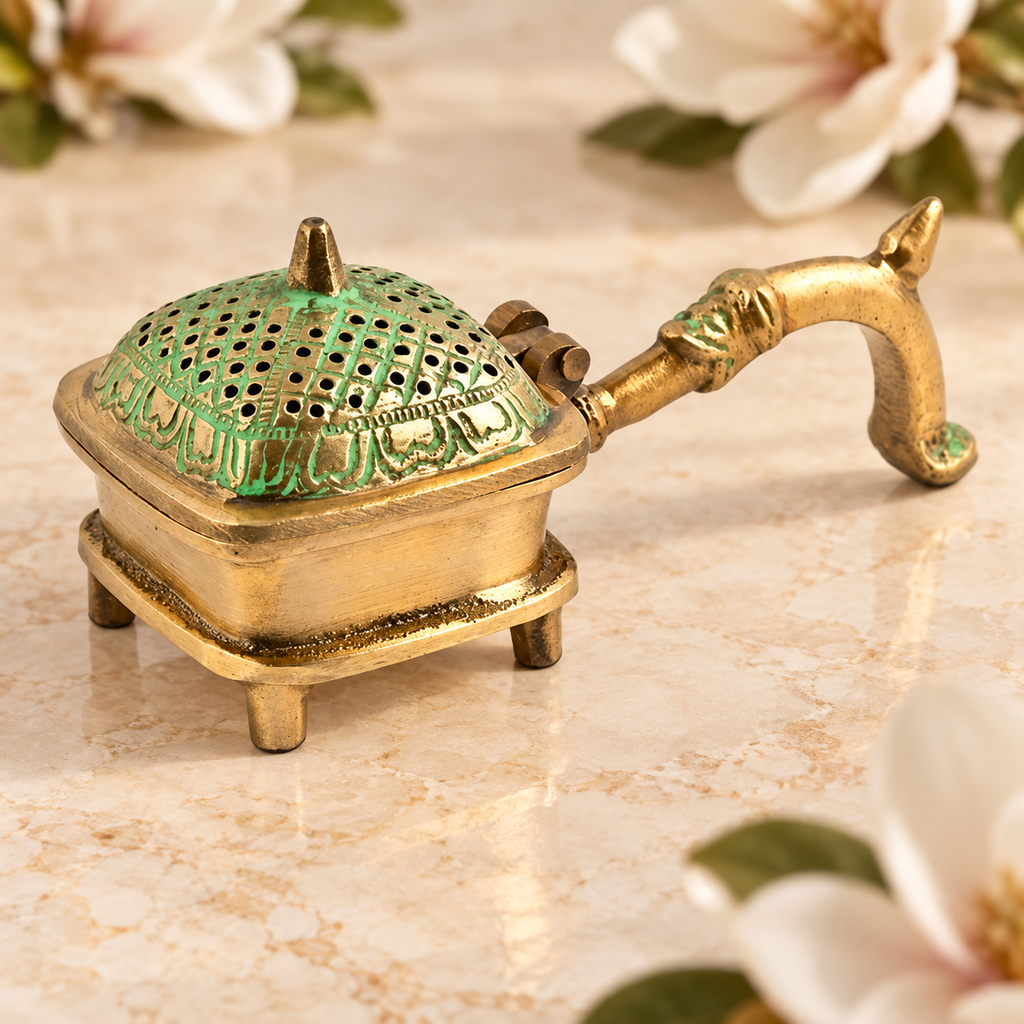Brass Censer Burner with Handle – 6 in