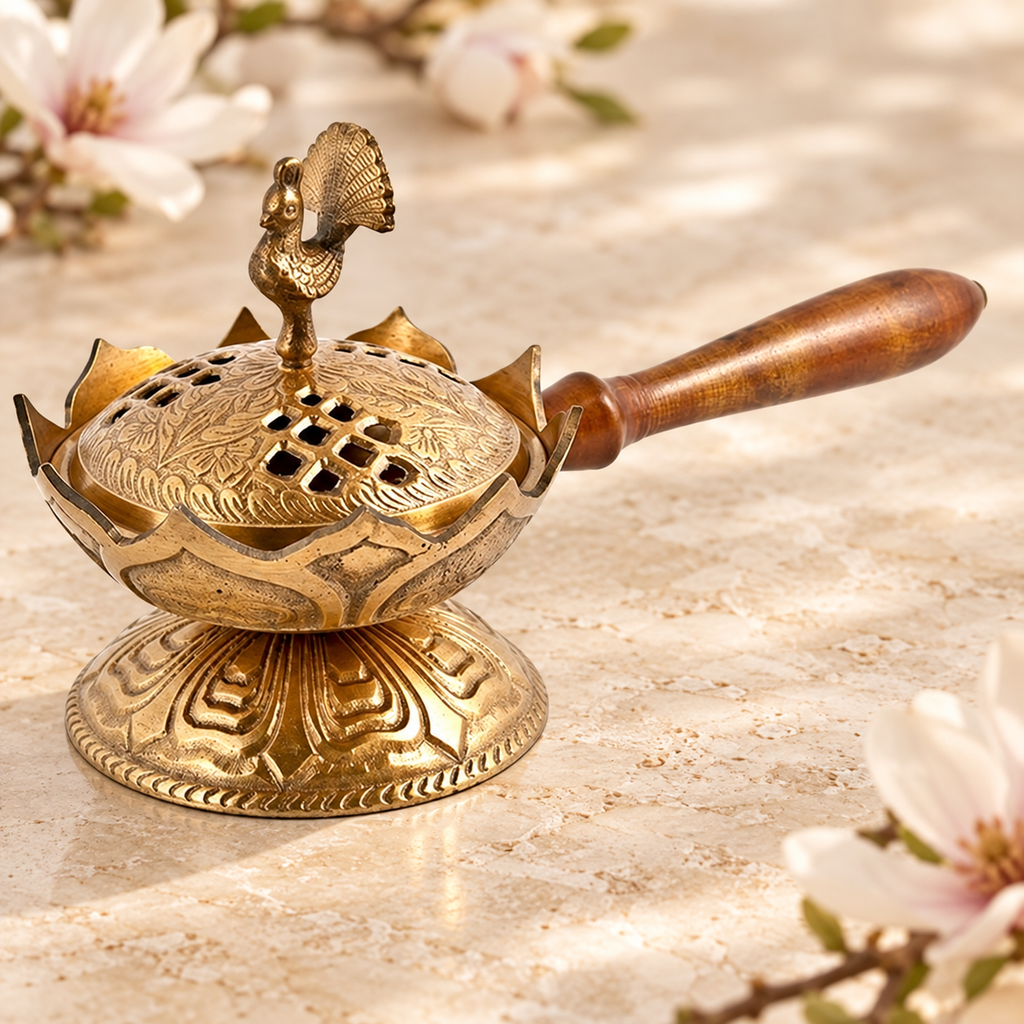 Brass Censer Burner with Handle – 9.5 in