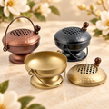Metal Censer Burner Set – 3 Pieces, 4.5 in Wide in a warm Magnolia Grove setting
