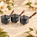 Assorted Metal Censer Set with Wooden Handles – 3 Pieces in a warm Magnolia Grove setting