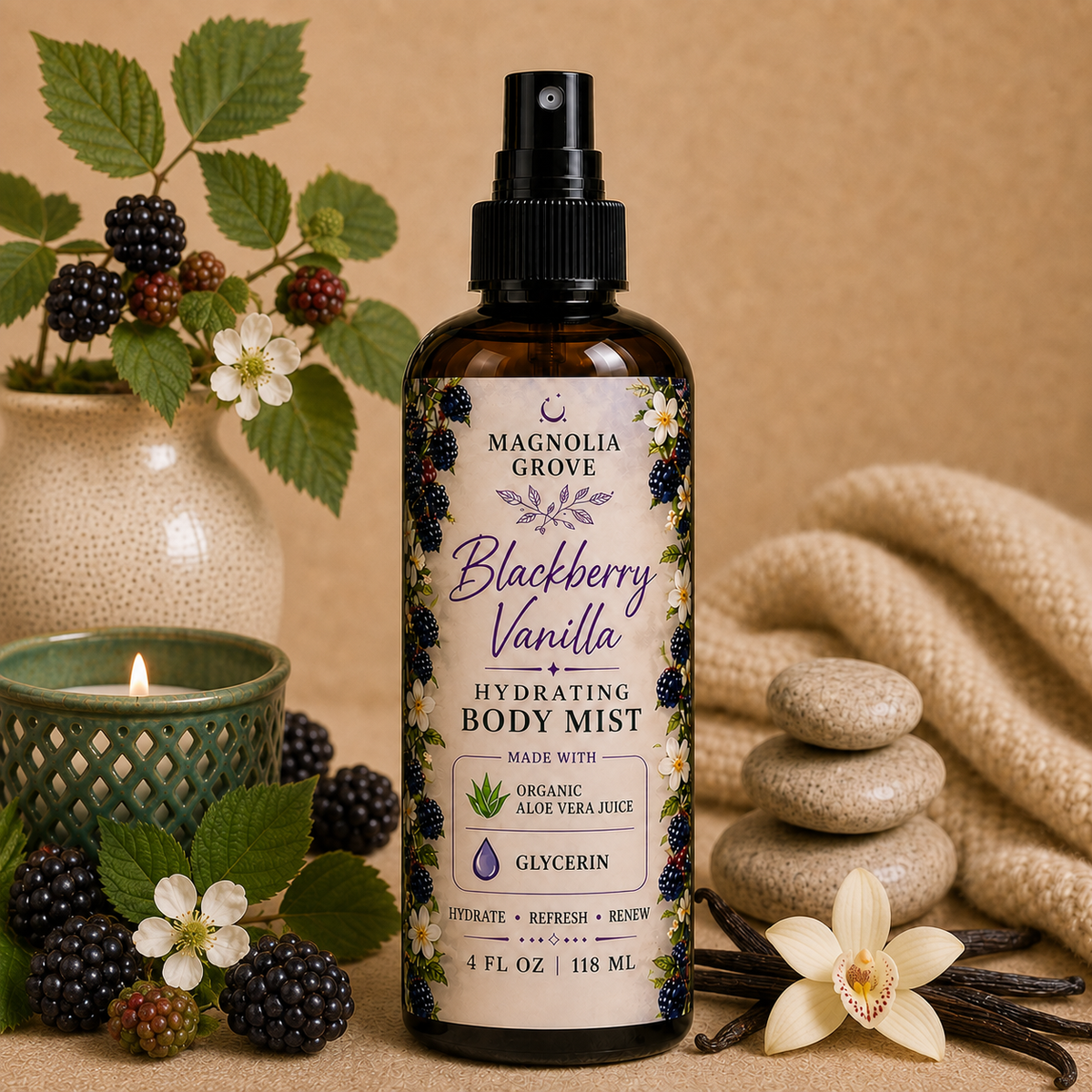 Blackberry Vanilla hydrating body mist from Magnolia Grove Gifts