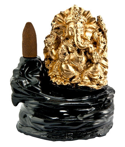 Ganesh in Gold Backflow Incense Burner – Sold Individually