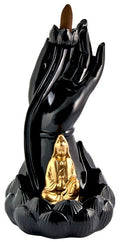 Kwan Yin Mudra Backflow Incense Burner – 8"H – Sold Individually