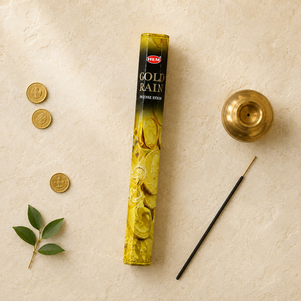 HEM Gold Rain Incense Sticks – 20 Count