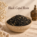 Black Copal Resin natural resin incense in an elegant ceramic bowl