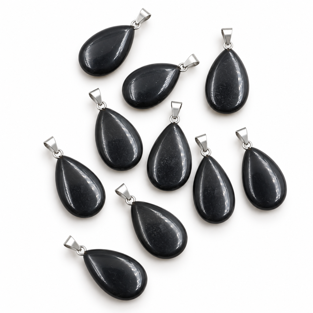 Black Obsidian drop pendant — variations