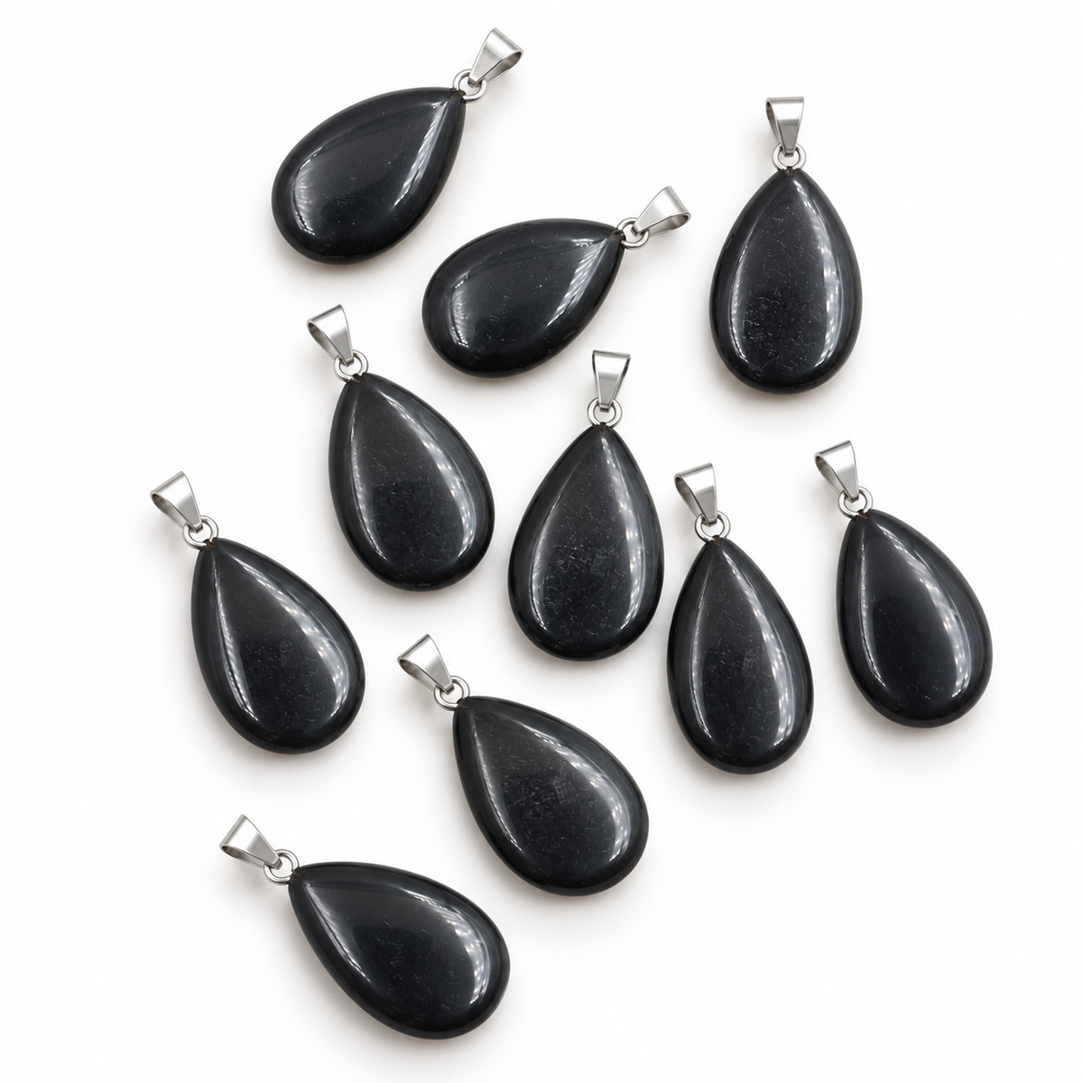 Black Obsidian drop pendant — variations