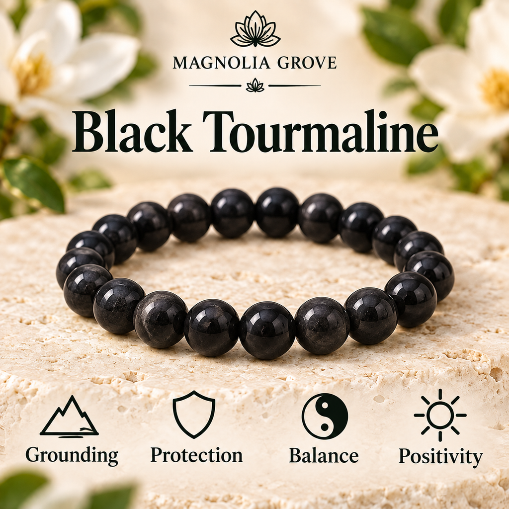 Black Tourmaline 8mm stretch bracelet hero